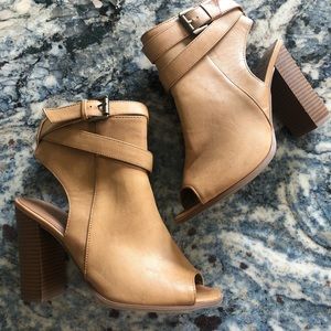 Open toed heels/boots